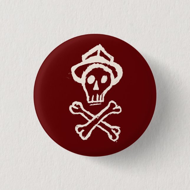 Bóton Redondo 2.54cm Sr. Skullington - Bloody vermelho (Frente)