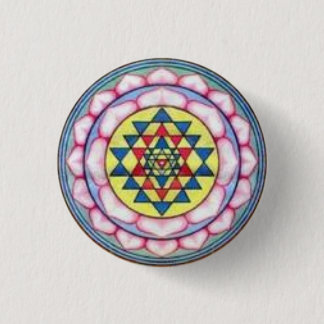 Bóton Redondo 2.54cm sriyantra em Lotus
