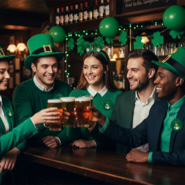 Bóton Redondo 2.54cm St. Patrick’s Day Gnome Green Round Button