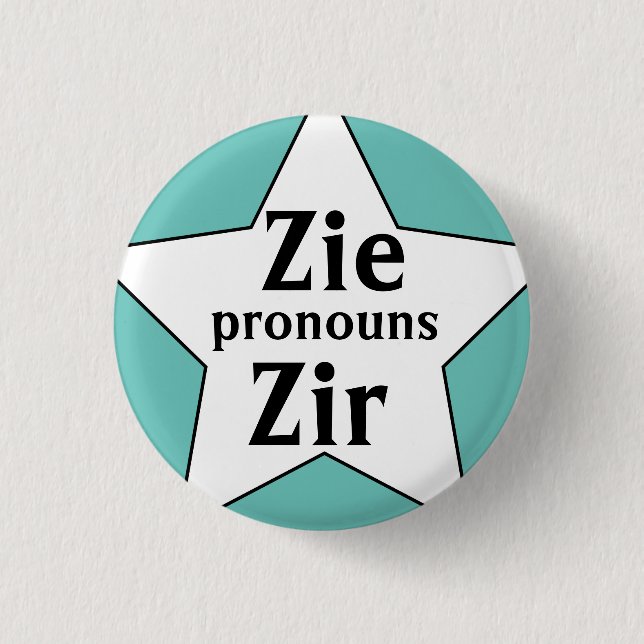 Bóton Redondo 2.54cm Starry Zie Zir Pronouns (Frente)