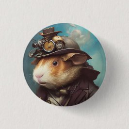 Bóton Redondo 2.54cm Steampunk Guiné Pig