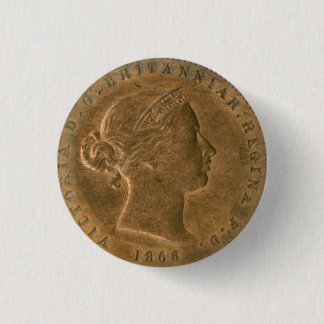 Bóton Redondo 2.54cm Steampunk Nostalgic 1866 British Penny Art