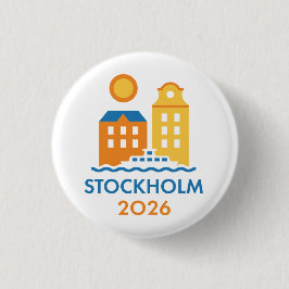 Bóton Redondo 2.54cm Stockholm Sweden 2026 International Convention Pin