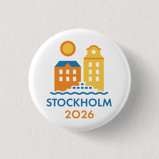 Bóton Redondo 2.54cm Stockholm Sweden 2026 International Convention Pin