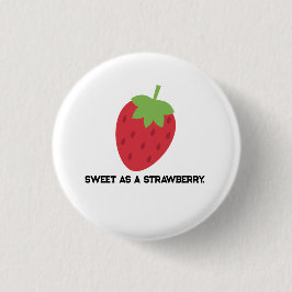 Bóton Redondo 2.54cm Strawberry Button | Cute Fruit-Themed Pin