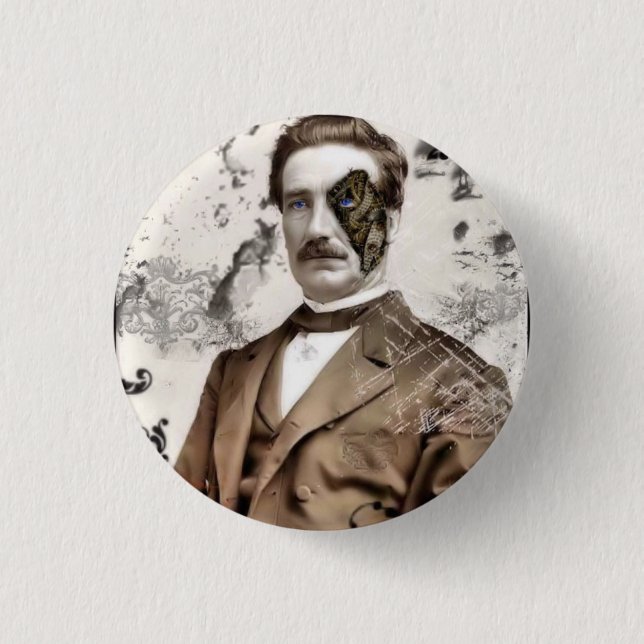 Bóton Redondo 2.54cm Substituição Botão do Sr. Growland (Frente)