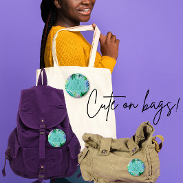 Bóton Redondo 2.54cm Sucultivos continuam crescendo Aqua verde e roxo