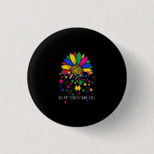 Bóton Redondo 2.54cm Sunflower Accept Understand Love World Autism Awar