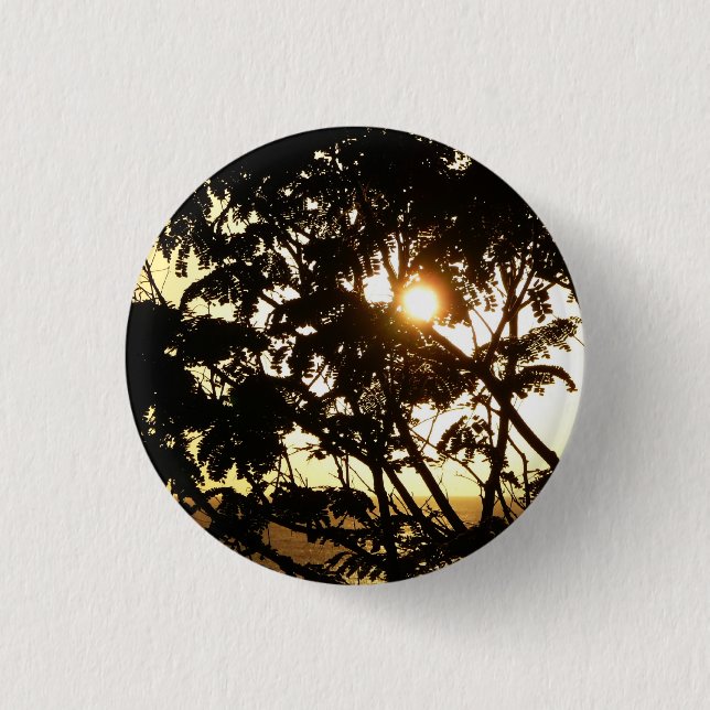 Bóton Redondo 2.54cm Sunset Through Tres I Fotografia Tropical (Frente)