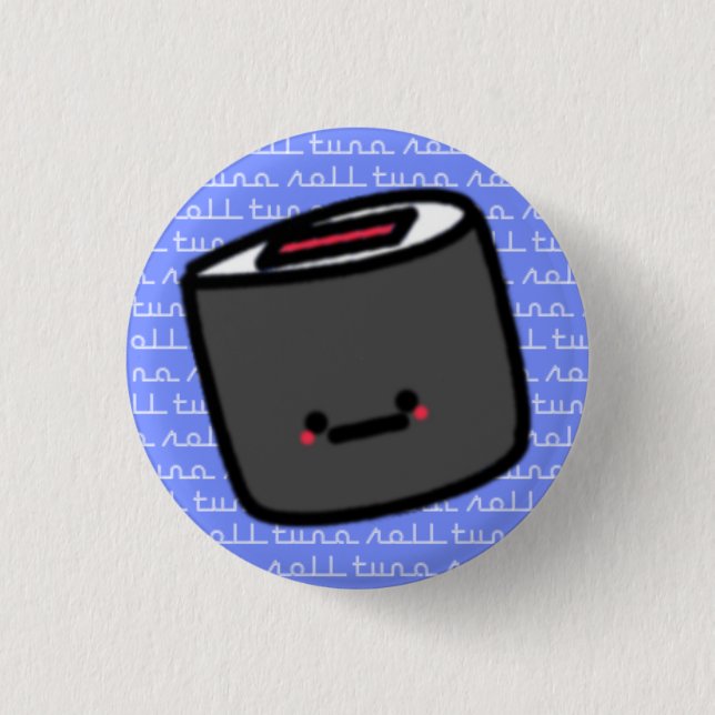 Bóton Redondo 2.54cm Sushi do rolo de atum (Frente)