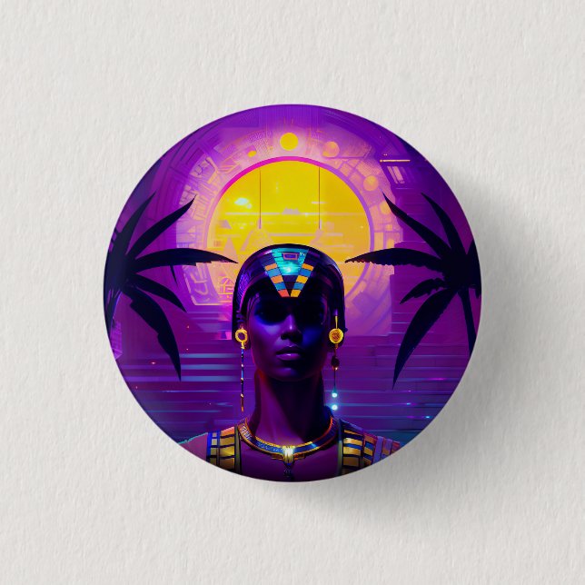 Bóton Redondo 2.54cm Synthwave Pharaoh (Frente)