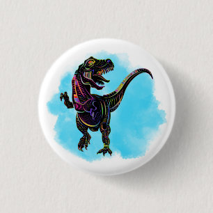 Bóton Redondo 2.54cm T-Rex Arco-íris