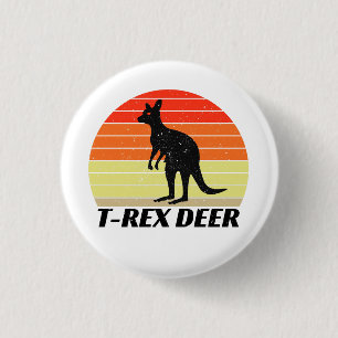 Bóton Redondo 2.54cm T-Rex Deer Tyrannosaurus Kangaroo - Retrosunset