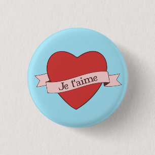 Bóton Redondo 2.54cm T'aime de Je