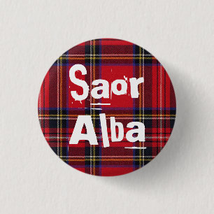 Bóton Redondo 2.54cm Tartan real Saor Scotland alba Pinback de Stewart