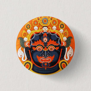 Bóton Redondo 2.54cm Tatuagem Legal oriental tibetana thangka Bhairava