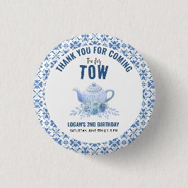 Bóton Redondo 2.54cm Tea for Two – Floral 2nd Birthday Party