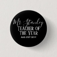 Teacher of the Year Personalized Modern Text Gift
