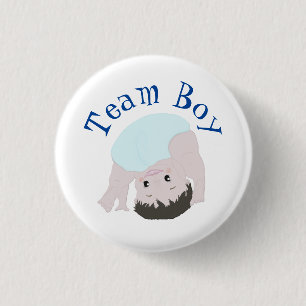Bóton Redondo 2.54cm "Team Boy" - Revolução de Gênero de Bebê