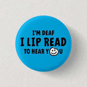 Bóton Redondo 2.54cm Tecido, espinheiro, doofheid, gebaren taal