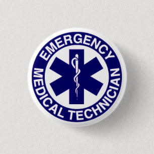 BÓTON REDONDO 2.54CM TÉCNICOS MÉDICOS EMT DA EMERGÊNCIA