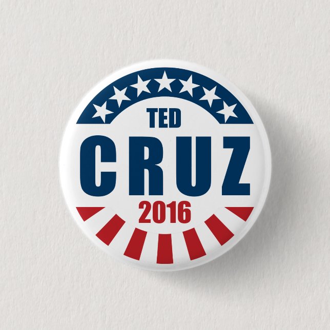 Bóton Redondo 2.54cm Ted Cruz para o presidente 2016 (Frente)