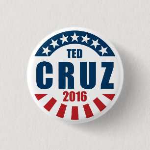 Bóton Redondo 2.54cm Ted Cruz para o presidente 2016