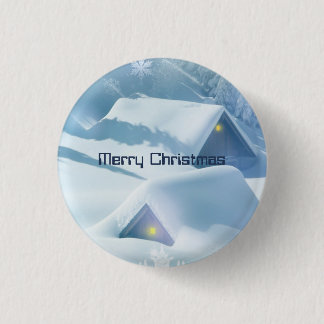 Bóton Redondo 2.54cm Telhados cobertos com neve brilhante