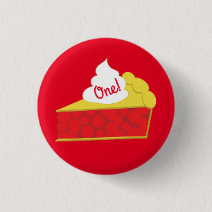 Bóton Redondo 2.54cm Tema do Partido do primeiro aniversario Pie Cherry