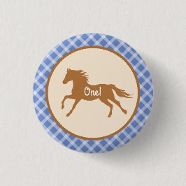 Bóton Redondo 2.54cm Tema do primeiro aniversario do Cowboy Horse Pony