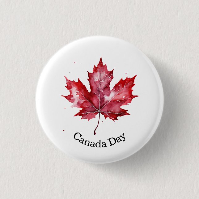 Bóton Redondo 2.54cm Temas Red Maple for Canada Day (Frente)