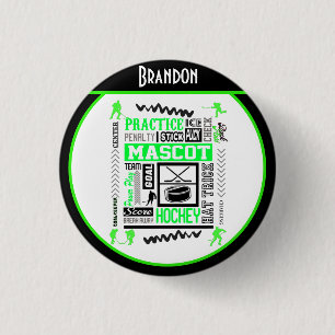 Bóton Redondo 2.54cm Terminologia de Hóquei Masculino Personalizada Ver