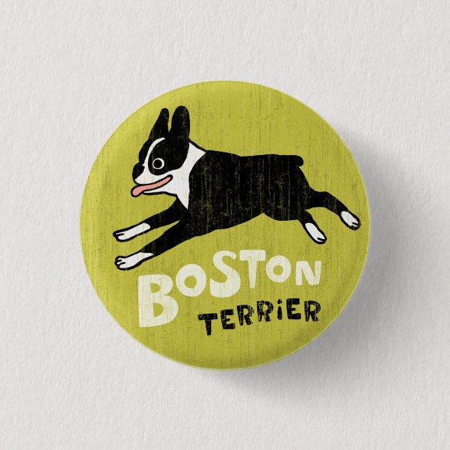 Bóton Redondo 2.54cm Terrier de Boston (Frente)