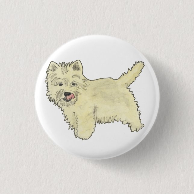 Bóton Redondo 2.54cm Terrier Funny Dog Art Design (Frente)