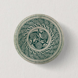 Bóton Redondo 2.54cm Teste padrão irlandês do medalhão de Knotwork d