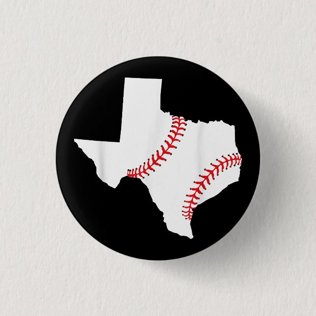 Bóton Redondo 2.54cm Texas Baseball State Engraçado no Texas (Frente)