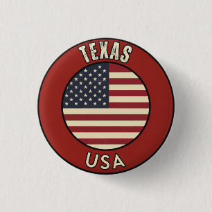Bóton Redondo 2.54cm Texas Estados Unidos da América