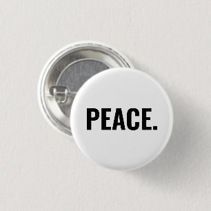 Bóton Redondo 2.54cm Texto branco e negro minimalista de guerra