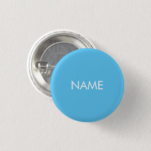 Bóton Redondo 2.54cm Texto de nome personalizado minúsculo branco azul