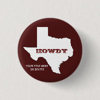Texto Personalizado Maroon Mapa do Texas Destaque 