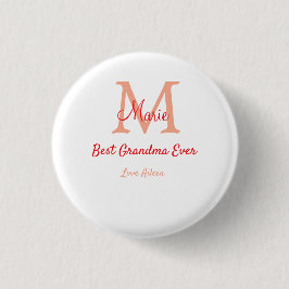 Bóton Redondo 2.54cm texto simples e mínimo da melhor vovó sempre verme