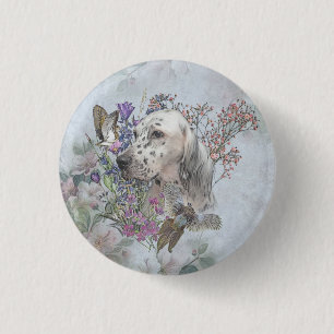Bóton Redondo 2.54cm The English Setter Portrait , art