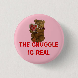 Bóton Redondo 2.54cm The Snuggle is Real Teddy Bear