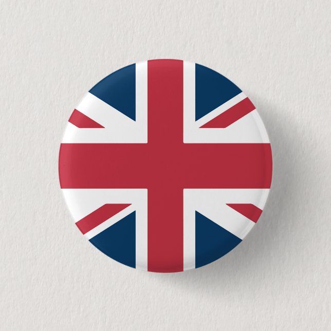 Bóton Redondo 2.54cm The Union Jack British Flag Button (Frente)