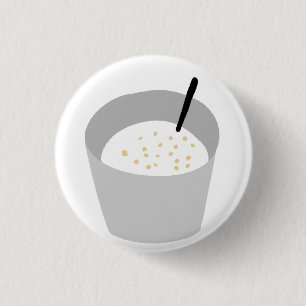 Bóton Redondo 2.54cm Tigela De Aveia Para Café Da Manhã Com Colher