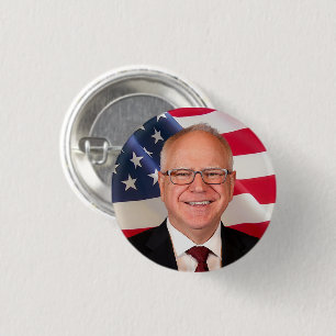 Bóton Redondo 2.54cm Tim Walz para a América