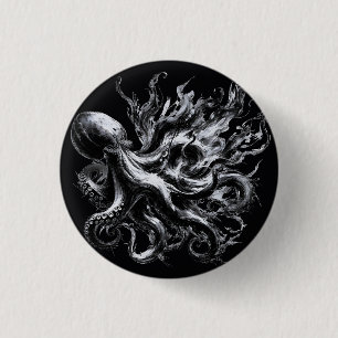 Bóton Redondo 2.54cm Tinta Abstrata Fluido Polvo Kraken