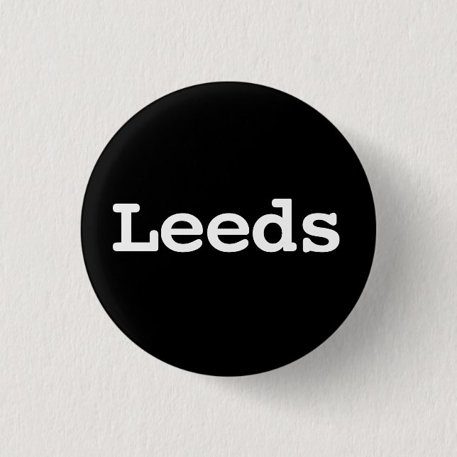 Bóton Redondo 2.54cm Tipografia de Leeds Personalizável (Frente)