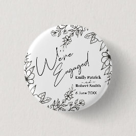 Bóton Redondo 2.54cm Tipografia Elegante que estamos noivos