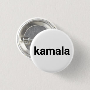 Bóton Redondo 2.54cm tipografia minimalista de kamala - branco preto si
